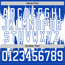 Load image into Gallery viewer, Custom Thunder Blue White 3D Pattern Abstract Splatter Paint Hockey Lace Neck Jersey
