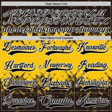 Load image into Gallery viewer, Custom Black Yellow-White 3D Pattern Abstract Splatter Paint Hockey Lace Neck Jersey