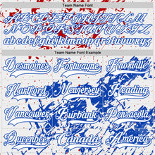 Load image into Gallery viewer, Custom White Thunder Blue-Red 3D Pattern Abstract Splatter Paint Hockey Lace Neck Jersey