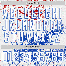 Load image into Gallery viewer, Custom White Thunder Blue-Red 3D Pattern Abstract Splatter Paint Hockey Lace Neck Jersey