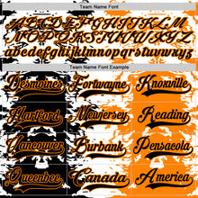 Load image into Gallery viewer, Custom Bay Orange Black-White 3D Pattern Abstract Splatter Paint Hockey Lace Neck Jersey