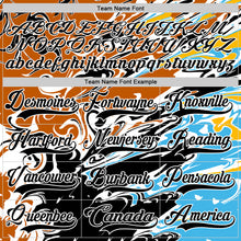 Load image into Gallery viewer, Custom Texas Orange Black Blue Yellow-White 3D Pattern Abstract Splatter Paint Hockey Lace Neck Jersey