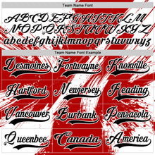 Load image into Gallery viewer, Custom White Black-Red 3D Pattern Abstract Splatter Paint Hockey Lace Neck Jersey