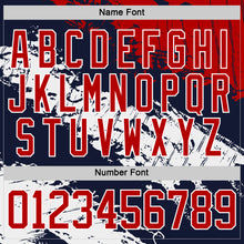 Load image into Gallery viewer, Custom Navy Red-White 3D Pattern Abstract Splatter Paint Hockey Lace Neck Jersey