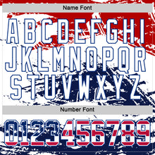 Load image into Gallery viewer, Custom White USA Flag Red-Royal 3D Pattern Abstract Splatter Paint Hockey Lace Neck Jersey