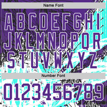 Load image into Gallery viewer, Custom Purple Green-White 3D Pattern Abstract Splatter Paint Grunge Hockey Lace Neck Jersey