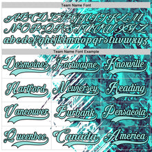 Load image into Gallery viewer, Custom White Ice Blue-Black 3D Pattern Abstract Splatter Paint Hockey Lace Neck Jersey