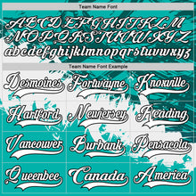 Load image into Gallery viewer, Custom Aqua White-Black 3D Pattern Abstract Splatter Paint Hockey Lace Neck Jersey