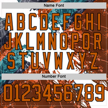 Load image into Gallery viewer, Custom White Texas Orange Green-Black 3D Pattern Abstract Splatter Paint Hockey Lace Neck Jersey