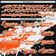 Load image into Gallery viewer, Custom Black Orange-White 3D Pattern Abstract Splatter Paint Hockey Lace Neck Jersey