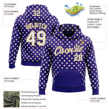 Load image into Gallery viewer, Custom Stitched Dark Purple White-Old Gold 3D Pattern Design Baseball Game Day Baltimore Inspired Sports Pullover Sweatshirt Hoodie