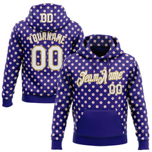Load image into Gallery viewer, Custom Stitched Dark Purple White-Old Gold 3D Pattern Design Baseball Game Day Baltimore Inspired Sports Pullover Sweatshirt Hoodie