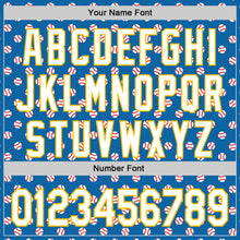 Laden Sie das Bild in den Galerie-Viewer, Custom Stitched Blue White-Gold 3D Pattern Design Baseball Game Day Los Angeles Inspired Sports Pullover Sweatshirt Hoodie