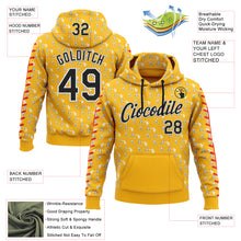 Load image into Gallery viewer, Custom Stitched Gold Black Red-White 3D Pattern Design Baseball Game Day Pittsburgh Inspired Sports Pullover Sweatshirt Hoodie