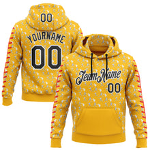 Load image into Gallery viewer, Custom Stitched Gold Black Red-White 3D Pattern Design Baseball Game Day Pittsburgh Inspired Sports Pullover Sweatshirt Hoodie