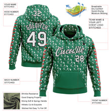 Загрузить изображение в средство просмотра галереи, Custom Stitched Kelly Green White Red-Black 3D Pattern Design Baseball Game Day New York Inspired Sports Pullover Sweatshirt Hoodie