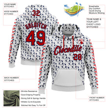 Load image into Gallery viewer, Custom Stitched White Red-Navy 3D Pattern Design Baseball Game Day Houston Inspired Sports Pullover Sweatshirt Hoodie