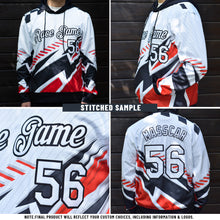 Charger l'image dans la galerie, Custom Stitched Panther Blue White Red-Black 3D Pattern Design Baseball Game Day Carolina Inspired Sports Pullover Sweatshirt Hoodie