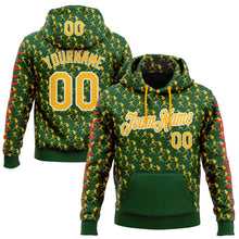 Load image into Gallery viewer, Custom Stitched Green Gold Red-White 3D Pattern Design Baseball Game Day Green Bay Inspired Sports Pullover Sweatshirt Hoodie