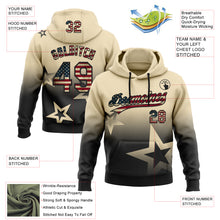 Загрузить изображение в средство просмотра галереи, Custom Stitched Cream Vintage USA Flag-Black 3D Gradient Style Twinkle Star Sports Pullover Sweatshirt Hoodie
