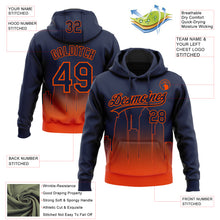 Charger l'image dans la galerie, Custom Stitched Navy Orange 3D Gradient Fashion Houston City Edition Sports Pullover Sweatshirt Hoodie