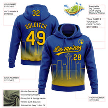 Load image into Gallery viewer, Custom Stitched Royal Yellow-Black 3D Gradient Fashion Seattle City Edition Sports Pullover Sweatshirt Hoodie