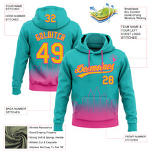 Load image into Gallery viewer, Custom Stitched Aqua Yellow-Pink 3D Gradient Fashion San Diego City Edition Sports Pullover Sweatshirt Hoodie