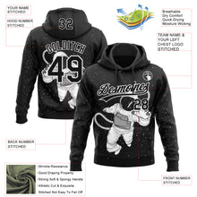 Load image into Gallery viewer, Custom Stitched Black White 3D Pattern Design Astronaut Sports Pullover Sweatshirt Hoodie