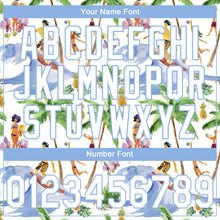 Load image into Gallery viewer, Custom Stitched White Light Blue 3D Hawaii Palm Trees Sports Pullover Sweatshirt Hoodie