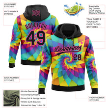 Load image into Gallery viewer, Custom Stitched Rainbow Black-Pink 3D Pattern Design Abstract Sports Pullover Sweatshirt Hoodie
