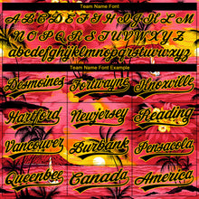 Загрузить изображение в средство просмотра галереи, Custom Stitched Red Black-Yellow 3D Sun Beach Hawaii Palm Trees Sports Pullover Sweatshirt Hoodie