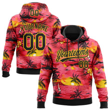 Загрузить изображение в средство просмотра галереи, Custom Stitched Red Black-Yellow 3D Sun Beach Hawaii Palm Trees Sports Pullover Sweatshirt Hoodie