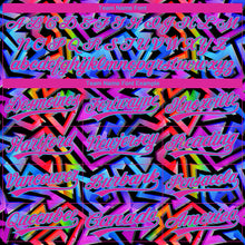 Laden Sie das Bild in den Galerie-Viewer, Custom Stitched Graffiti Pattern Hot Pink-Sky Blue 3D Abstract Geometric Sports Pullover Sweatshirt Hoodie