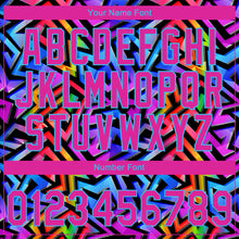 Laden Sie das Bild in den Galerie-Viewer, Custom Stitched Graffiti Pattern Hot Pink-Sky Blue 3D Abstract Geometric Sports Pullover Sweatshirt Hoodie
