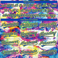 Laden Sie das Bild in den Galerie-Viewer, Custom Stitched Graffiti Pattern Thunder Blue-Light Yellow 3D Abstract Splatter Sports Pullover Sweatshirt Hoodie