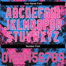 Load image into Gallery viewer, Custom Stitched Black Pink Powder Blue-White 3D Pattern Design Abstract Splatter Sports Pullover Sweatshirt Hoodie