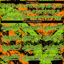 Charger l'image dans la galerie, Custom Stitched Black Neon Green Bay Orange-White 3D Pattern Design Abstract Splatter Sports Pullover Sweatshirt Hoodie
