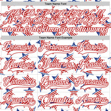 Charger l'image dans la galerie, Custom White Royal-Red American Flag Hockey Lace Neck Jersey