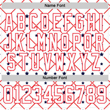 Charger l'image dans la galerie, Custom White Navy-Fire Red American Flag Hockey Lace Neck Jersey