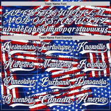 Charger l'image dans la galerie, Custom Navy White Red-Royal American Flag Grunge Hockey Lace Neck Jersey