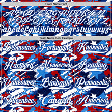 Charger l'image dans la galerie, Custom Royal White-Red American Flag Hockey Lace Neck Jersey