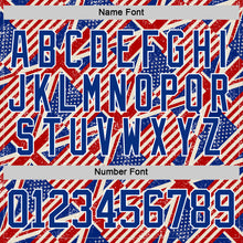 Charger l'image dans la galerie, Custom Royal Red Cream-White American Flag Grunge Hockey Lace Neck Jersey