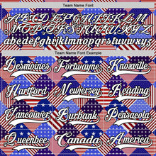 Charger l'image dans la galerie, Custom White Royal Red-Black American Flag Hockey Lace Neck Jersey