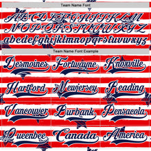 Charger l'image dans la galerie, Custom White Navy Red-White American Flag Hockey Lace Neck Jersey