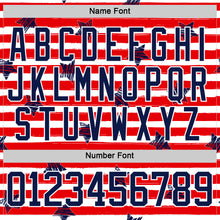 Charger l'image dans la galerie, Custom White Navy Red-White American Flag Hockey Lace Neck Jersey