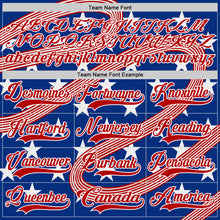 Charger l'image dans la galerie, Custom Royal Red-White American Flag Hockey Lace Neck Jersey