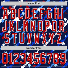 Charger l'image dans la galerie, Custom Blue Red-White American Flag Hockey Lace Neck Jersey