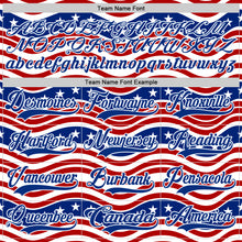 Charger l'image dans la galerie, Custom White Royal-Red American Flag Hockey Lace Neck Jersey