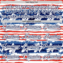 Charger l'image dans la galerie, Custom White Red-Navy American Flag Painted Hockey Lace Neck Jersey