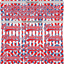 Charger l'image dans la galerie, Custom White Fire Red-Blue American Flag Hockey Lace Neck Jersey